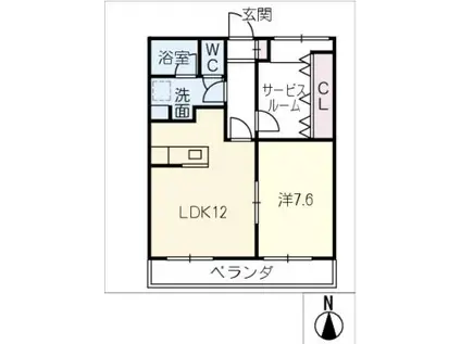 鈴昌マンション(1SLDK/2階)の間取り写真