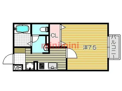 FSCOURT高槻(1K/1階)の間取り写真