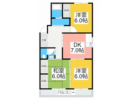 グリーンヒル高根(3DK/2階)の間取り写真