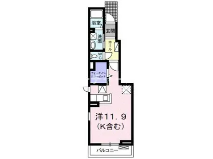 ラルーチェ(ワンルーム/1階)の間取り写真
