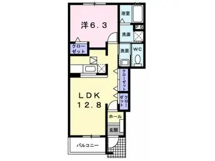 サンリット(1LDK/1階)の間取り写真