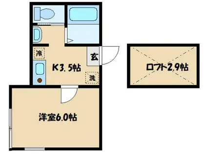 シティハイツ西橋本Ⅰ号棟(1K/1階)の間取り写真