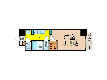 プライム松原(1K/2階)の間取り写真