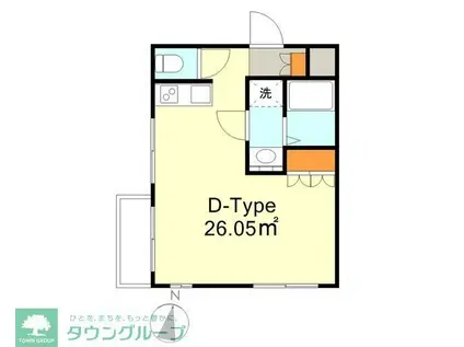 ヒューマンパレス与野(ワンルーム/4階)の間取り写真