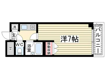 リアライズ六甲(1K/3階)の間取り写真