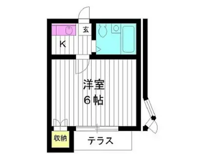 サンライズ春日(1K/1階)の間取り写真