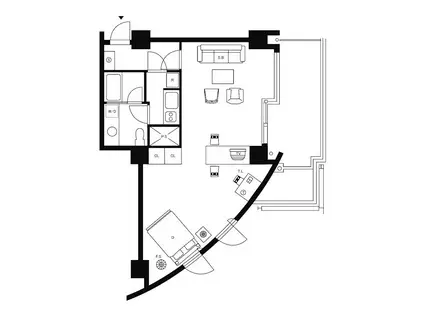 ザ・レジデンシャルスイート・福岡(ワンルーム/7階)の間取り写真