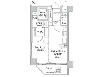 コンフォリア代々木上原(1LDK/2階)の間取り写真