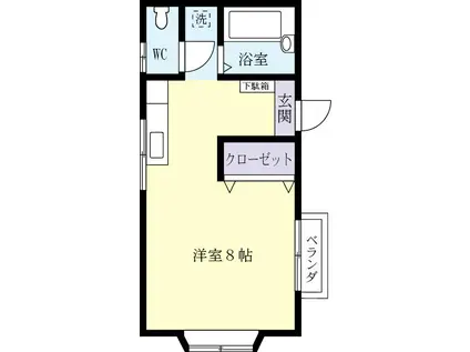 沼尻コーポ(ワンルーム/2階)の間取り写真