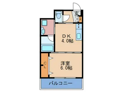 ノブパシオン北梅田(1DK/7階)の間取り写真
