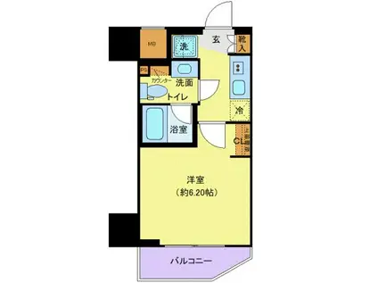 プレール・ドゥーク川口並木(1K/4階)の間取り写真