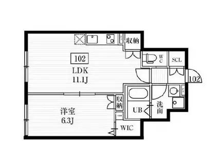 ミハス目白(1LDK/1階)の間取り写真