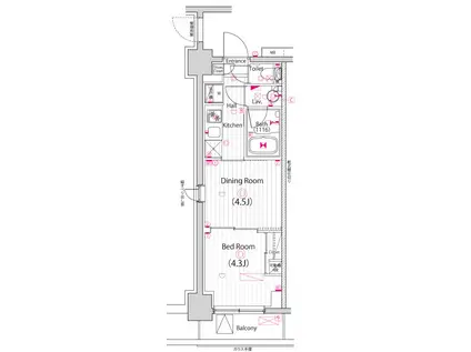 ガーラ・パークサイド亀戸(1DK/5階)の間取り写真