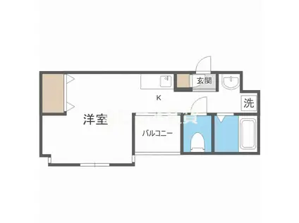 フレアコート北浜(ワンルーム/8階)の間取り写真