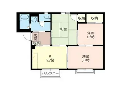 ブランシェ(3K/2階)の間取り写真