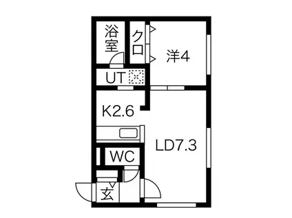 ベルコート宮の沢(1LDK/3階)の間取り写真