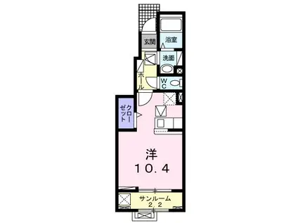 ファシール IV(1K/1階)の間取り写真