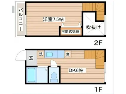 メゾネットSP105(1DK/1階)の間取り写真