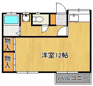 フレンドリー企救丘(ワンルーム/2階)の間取り写真