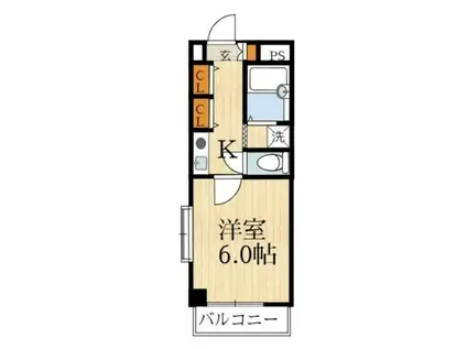 シェリール茨木(1K/4階)の間取り写真