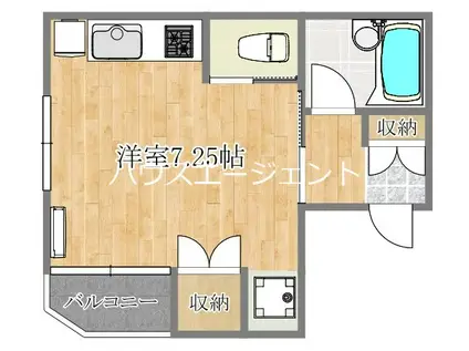 ゼット ハウス(ワンルーム/2階)の間取り写真