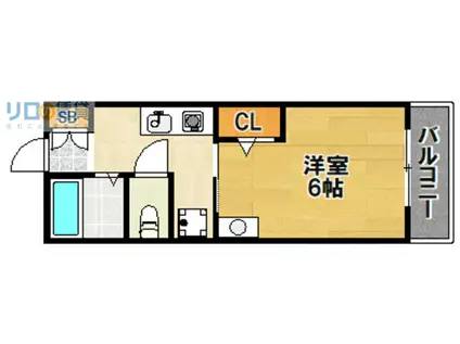 フラワービル(1K/4階)の間取り写真