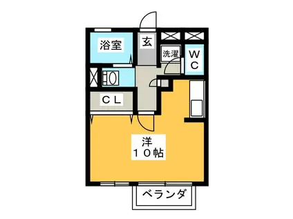 DWELL335(ワンルーム/2階)の間取り写真
