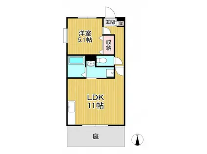 アベニュー209(1LDK/2階)の間取り写真