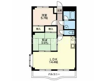 マンションドリームフェアリー(2LDK/1階)の間取り写真
