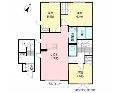 ガーデンズフォレナ  B棟(3LDK/2階)の間取り写真