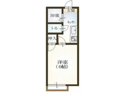 林檎館II(1K/2階)の間取り写真