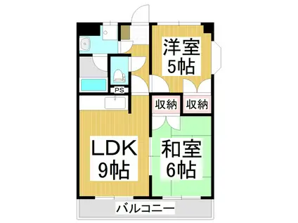 マンションあやとり(2LDK/1階)の間取り写真