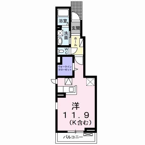 ミルト住吉I(ワンルーム/1階)の間取り写真
