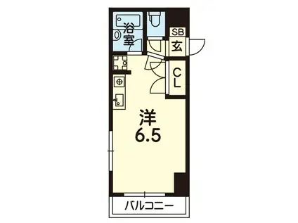 HAUビル(ワンルーム/3階)の間取り写真