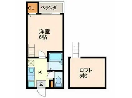 セジュール東別院(1K/1階)の間取り写真