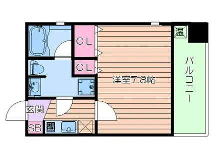 プロスペクト中之島(1K/14階)の間取り写真