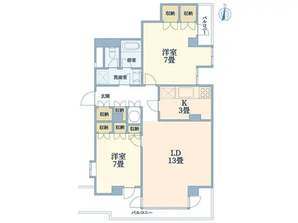 プルミエ田園調布(2LDK/2階)の間取り写真
