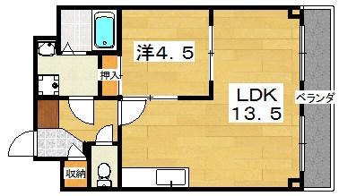 シャルム高塚(1LDK/3階)の間取り写真