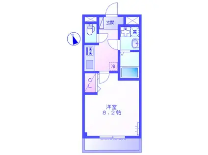 アンベリール上大岡(1K/1階)の間取り写真