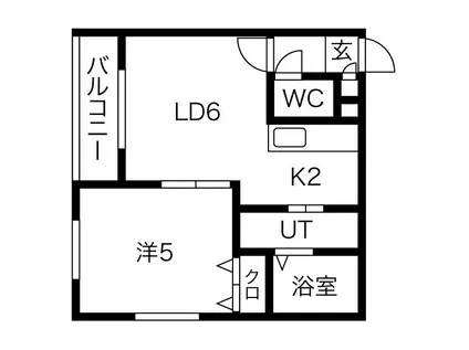 メゾン クー・ドゥ・クールIV(1LDK/1階)の間取り写真