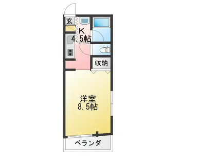 ロータスフラットIII(1K/3階)の間取り写真