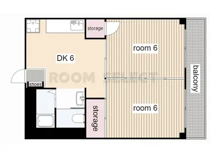 栄ビル(2DK/3階)の間取り写真