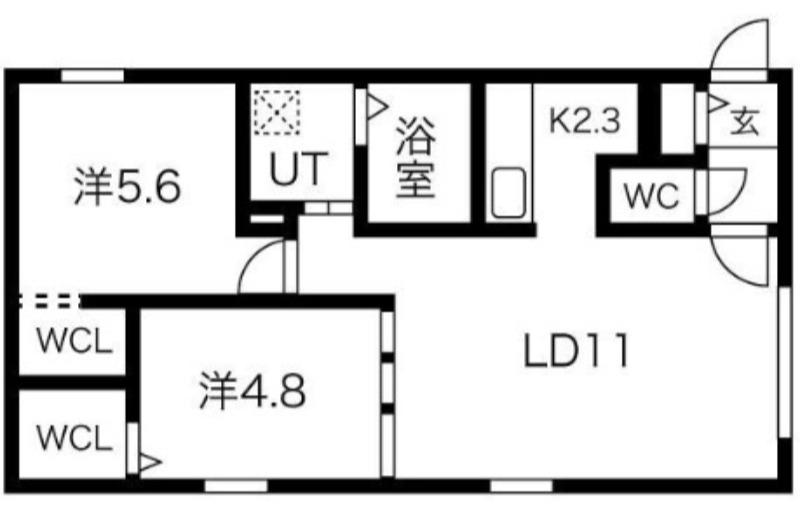 BELLISSIMO HASSAMU(2LDK/4階)の間取り写真