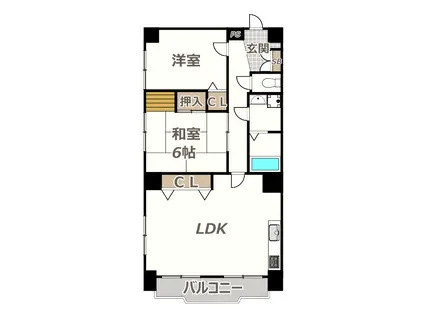 ロイヤルハイツあびこ(2LDK/1階)の間取り写真