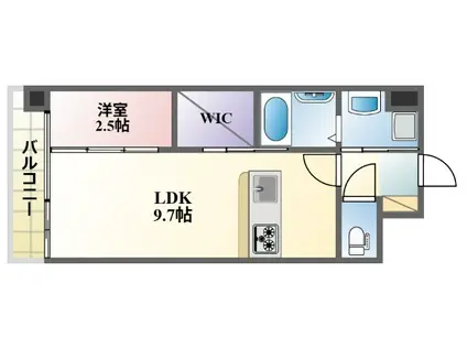 メディクレスト(1LDK/6階)の間取り写真