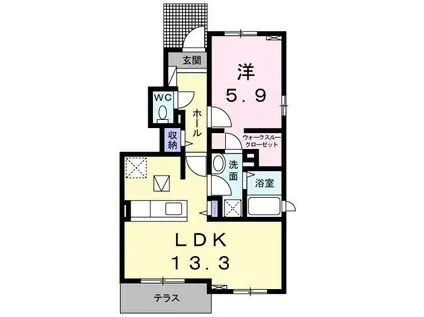 グランドステージ豊潤D(1LDK/1階)の間取り写真