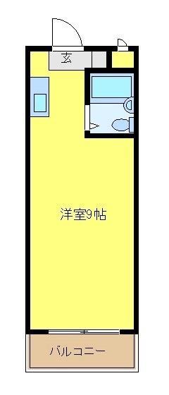 グリーンハイツ(ワンルーム/2階)の間取り写真