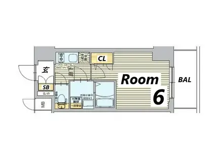 レオンコンフォート神戸駅前(1K/13階)の間取り写真