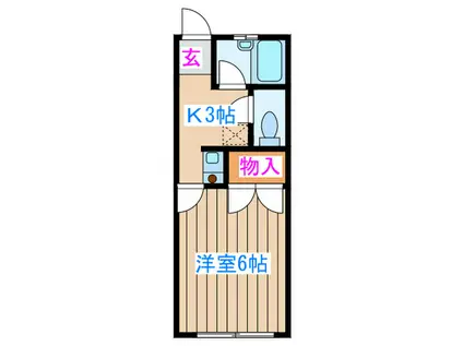 クリエートハイツ高砂(1K/2階)の間取り写真