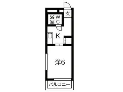 ヤングヴィレッジ(1K/1階)の間取り写真